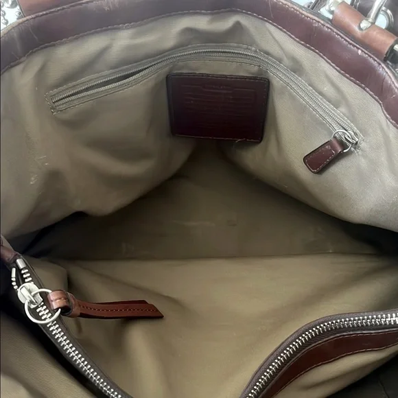 Coach Brown Leather Tote Shoulder HandBag Purse - Picture 5 of 11